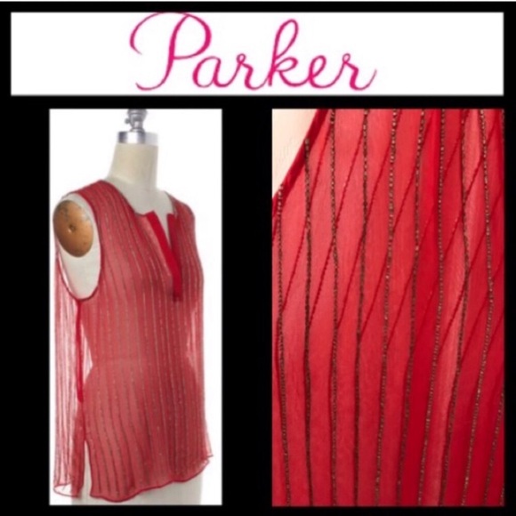 Parker Beautiful Beaded Sheer Tank - Picture 1 of 6